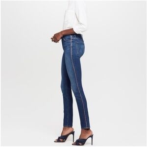 Mother High Wasted Looker Jeans with Pink Piping